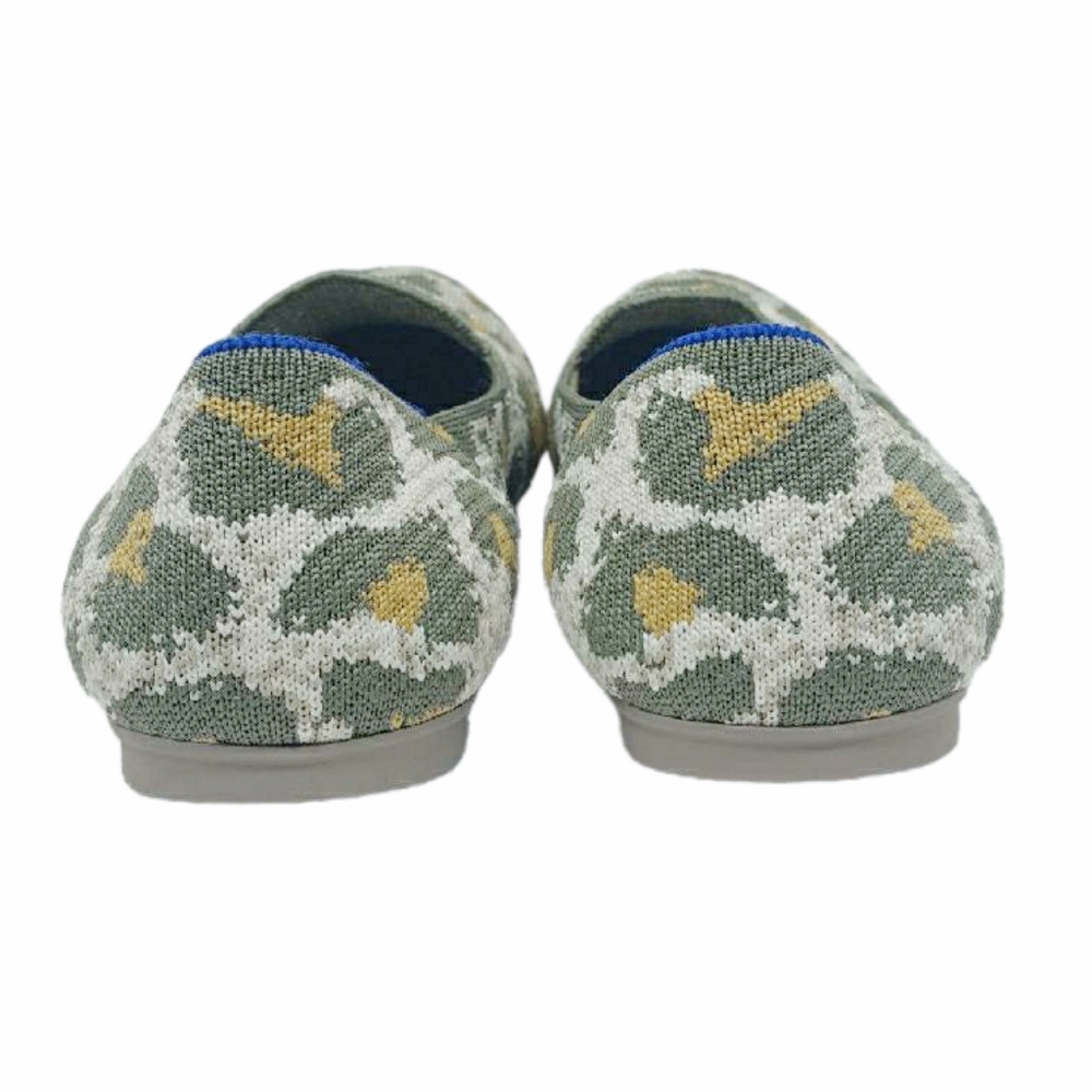 Rothy's Smoke Spot Loafer Round Toe Olive Camel Animal Print Flats Size 7.5 - Picture 3 of 12